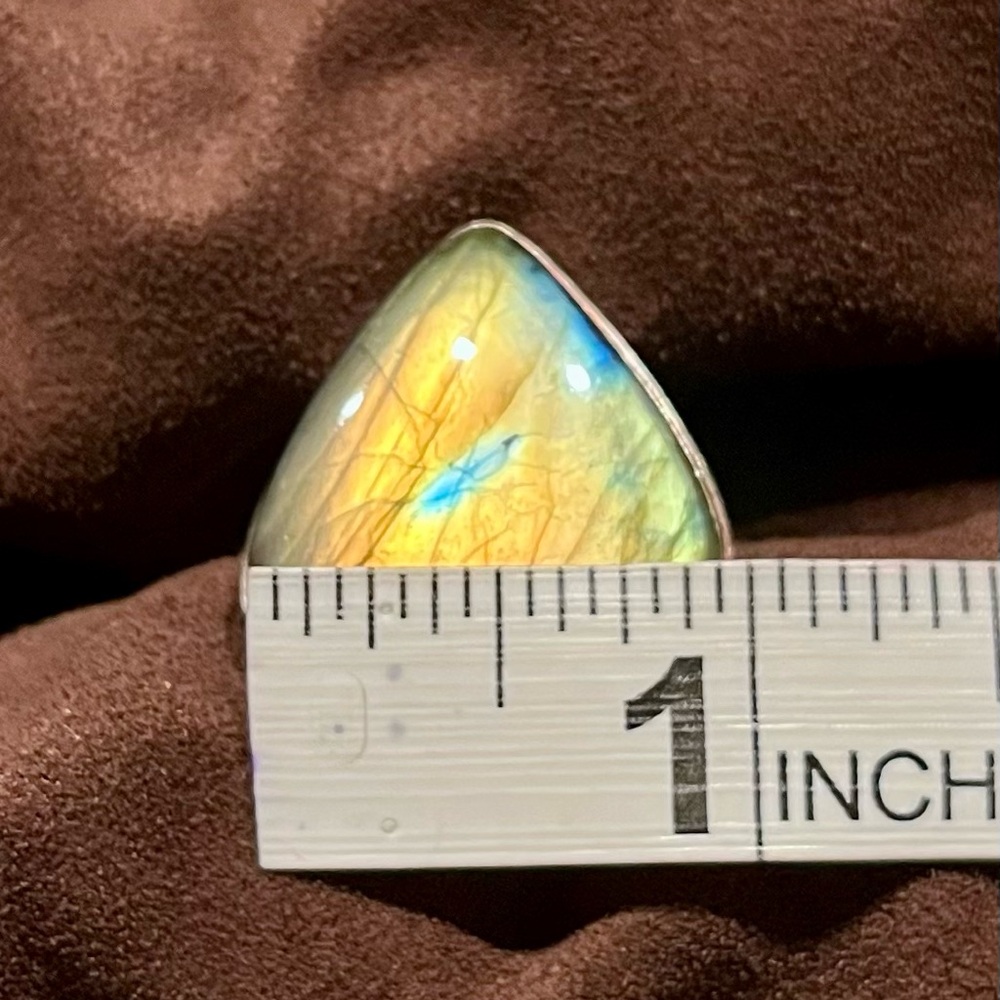 Blue And Silver Labradorite Statement Ring - image 6